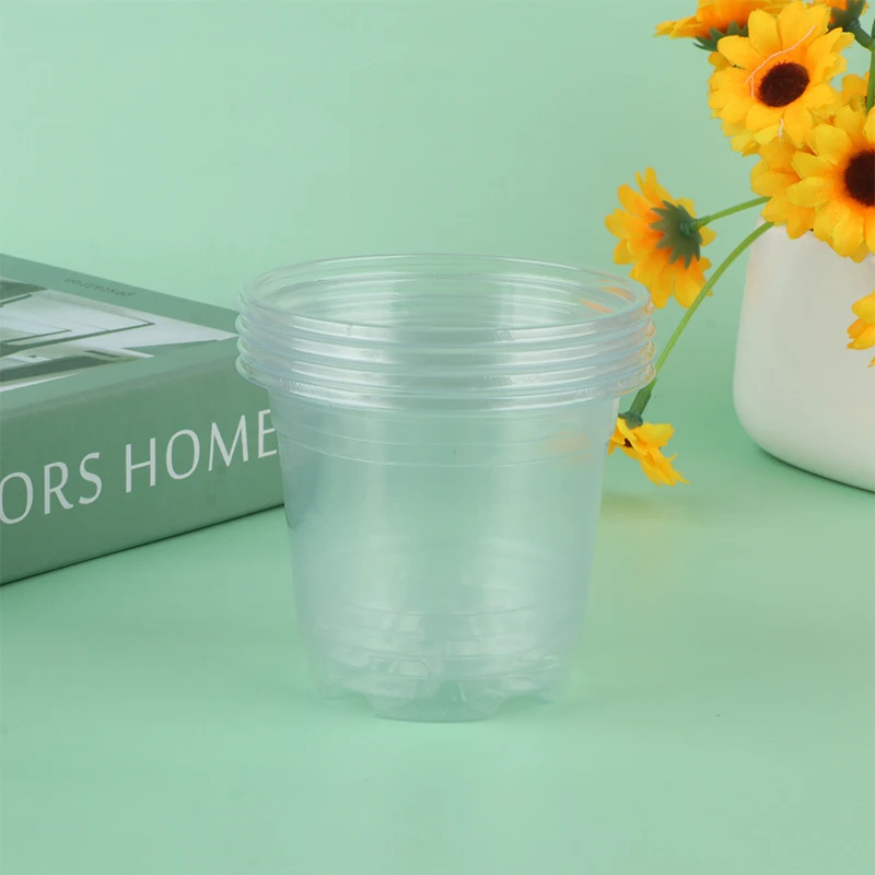 -5Pcs Plant Nursery Pot Transparent Plastic PET Seed Stater Cups with Cover Humidity Dome Tray Transplanting Planter Containers - view 4