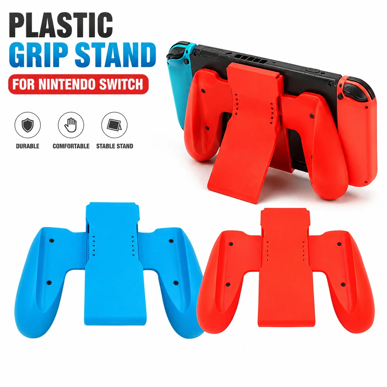 Suporte de Plástico para Joy-Con Nintendo Switch, Grip Confortável, Pequeno Grip para Jogos, Controlador de Jogo Antiderrapante com Toque Suave