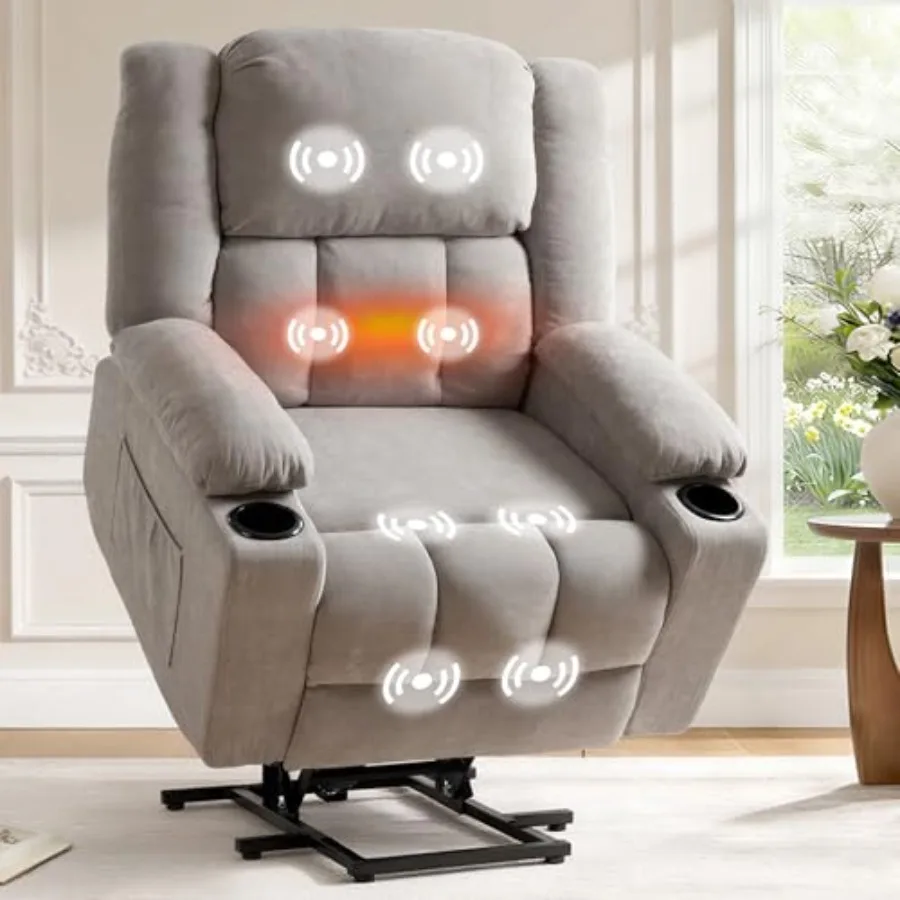 

Кресло-реклайнер XL31 с электроприводом для пожилых людей, электрическое кресло-подъемник с массажем, подогревом и тканевой обивкой, раскладной диван с зарядкой USB Type-C