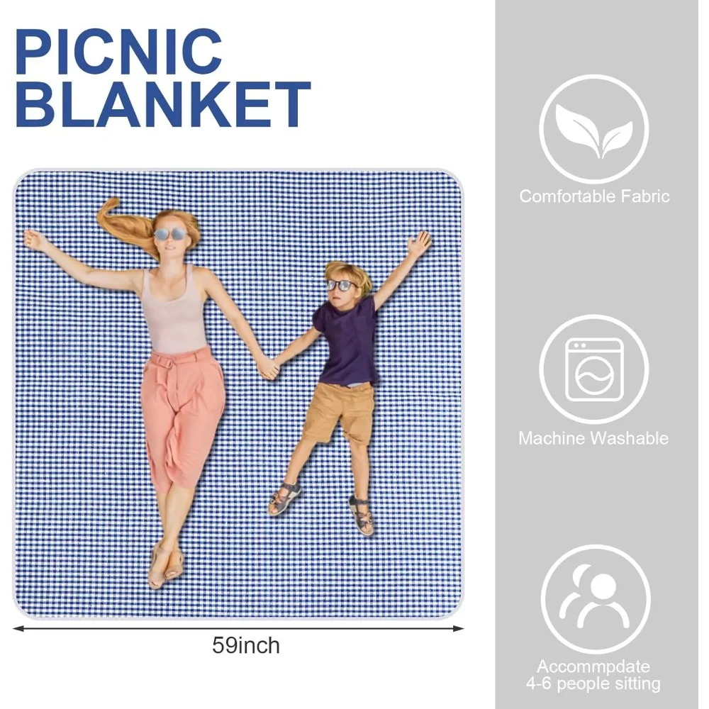 طقم سلة نزهة قوية من الخيزران مع بطانيات وأطباق من الخيزران