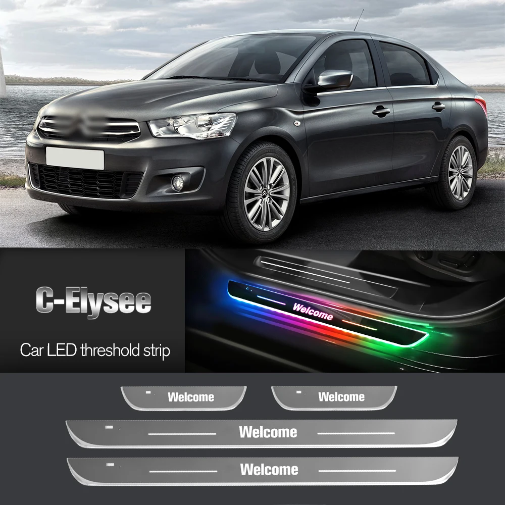 

Car Door Sill Light For Citroen C-Elysee 2012-2015 2013 2014 Customized Logo LED Welcome Threshold Pedal Lamp Accessories