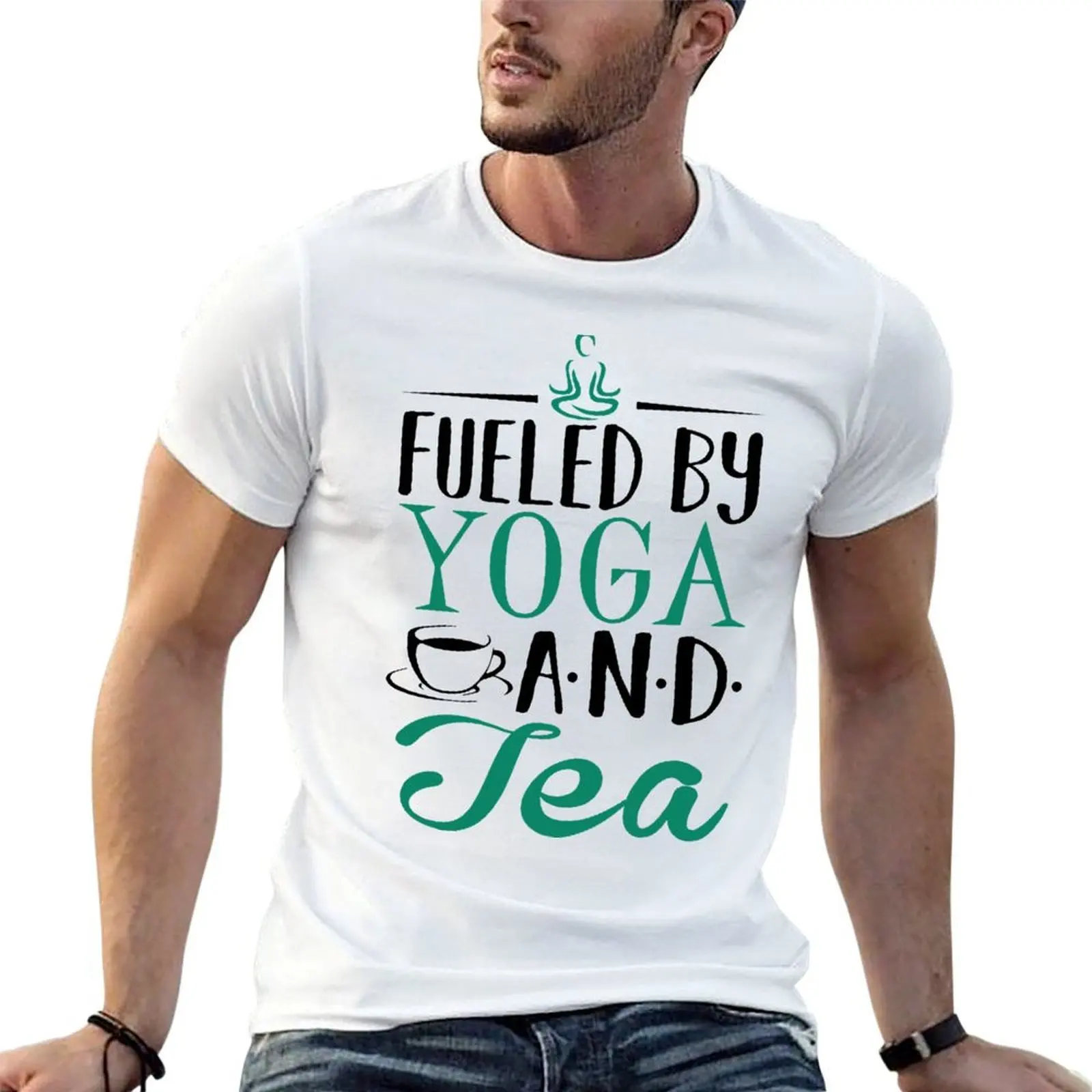 

Fueled by Yoga and Tea T-Shirt t shirt man designer funny t shirts cotton graphic t shirts for man T-shirt