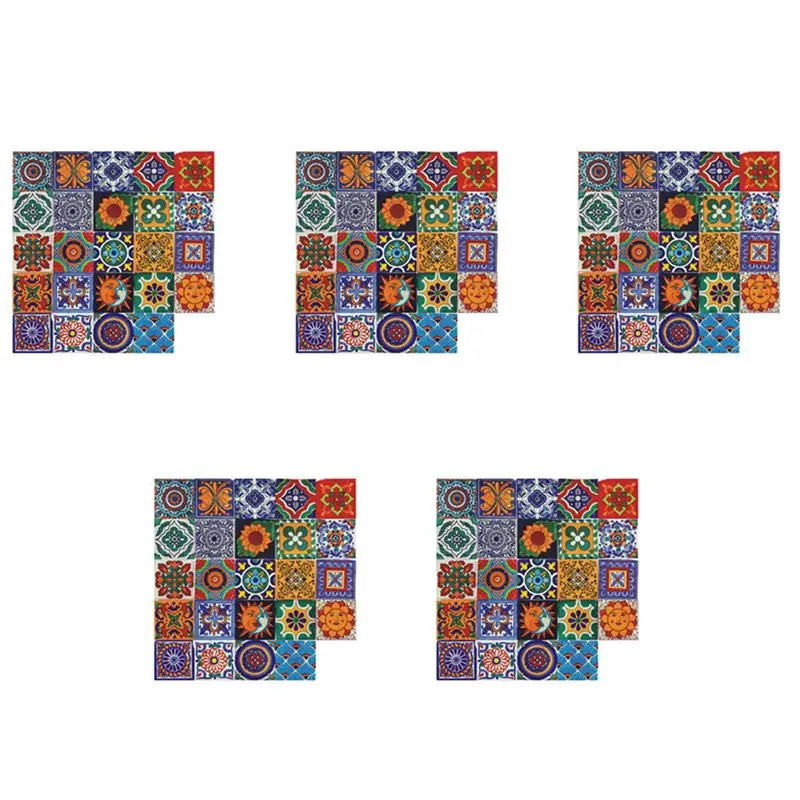 120PCS Self Adhesive Mosaic Brick Tile 3D Sticker Kitchen Bathroom Wall Stickers -10X10cm-A68E