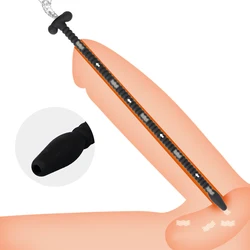 Dilatador de enchufe de pene con catéter para hombres, juguetes uretrales, masturbación, vibrador de productos para adultos, estimulador Uretral, palo estimulante, caballo