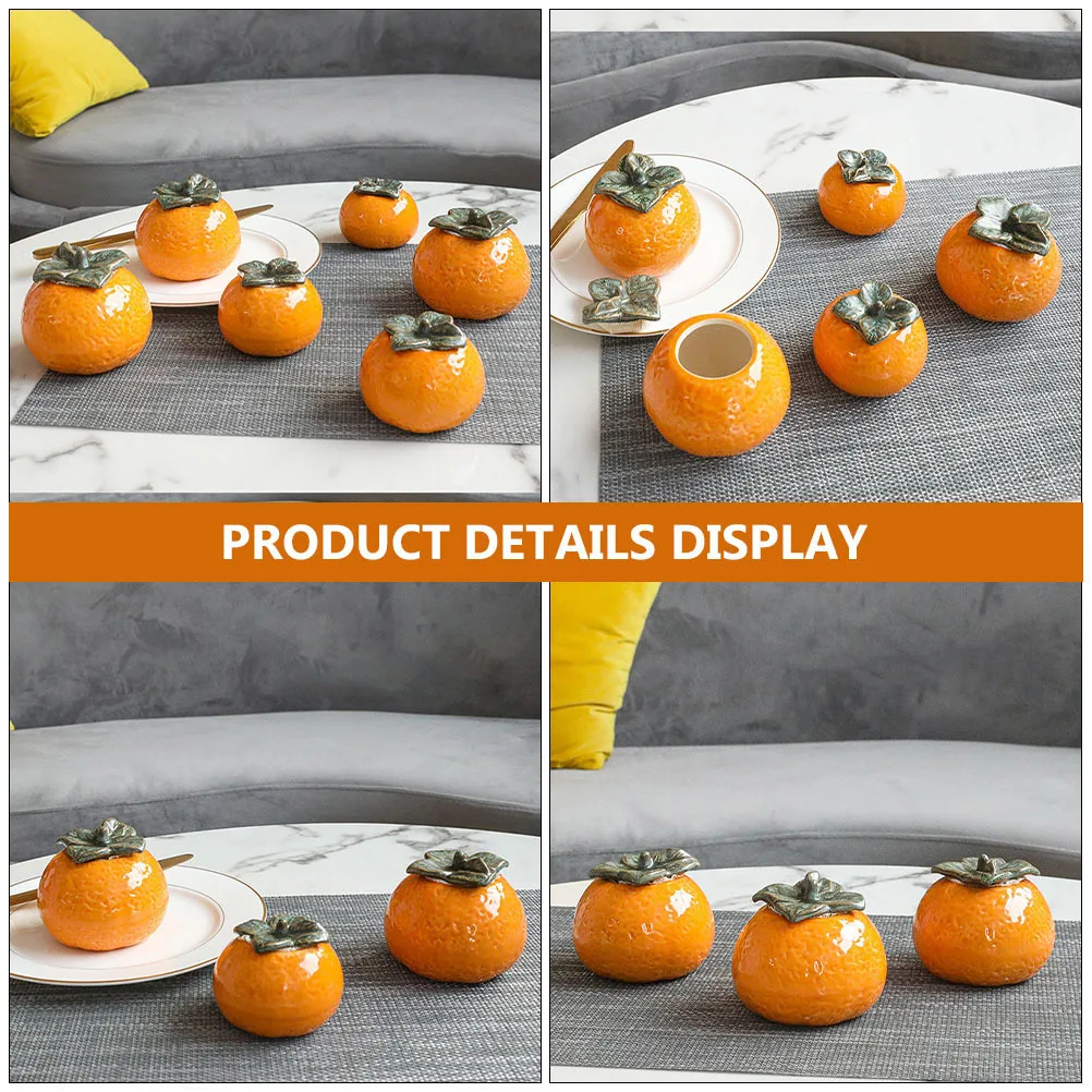 

Ceramic Orange-Shape Tea Canister Exquisite Simulation Orange Decoration Fruit Shape Tank 30g Capacity High