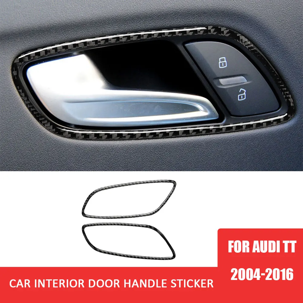 

Car Interior Door Handle Trim Sticker Carbon Fiber Decal for Audi TT 2006-2014 Auto Interior Decoration Accessories