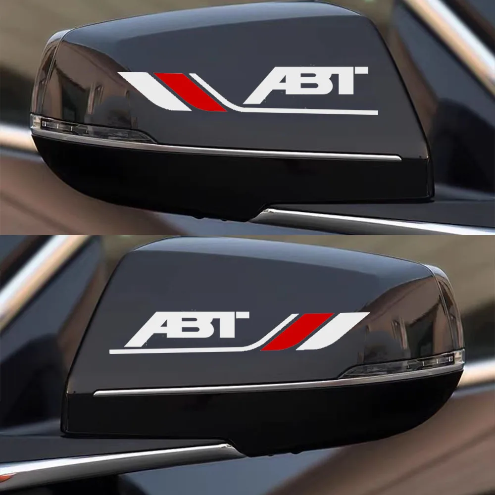 2 قطعة ABT سيارة مرآة الرؤية الخلفية ملصق ملصق حائط من الفينيل ل Volkswagen أودي A3 A4 A5 A6 A7 Q2 Q3 الخ اكسسوارات التصميم
