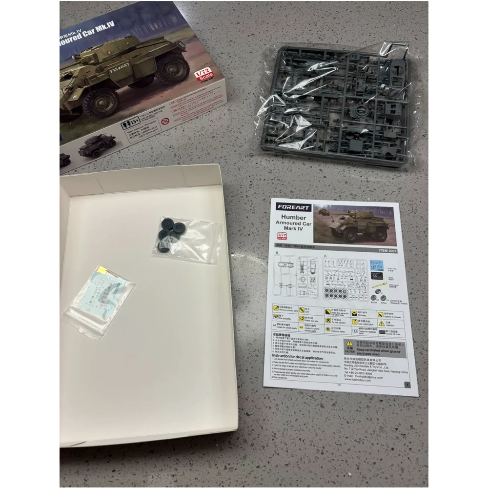 FOREART 2007 1:72 Scale Humber Armoured Car Vehicle Mk.IV Display Collectible Plastic Assembly Model Kit Hobby Making  Craft
