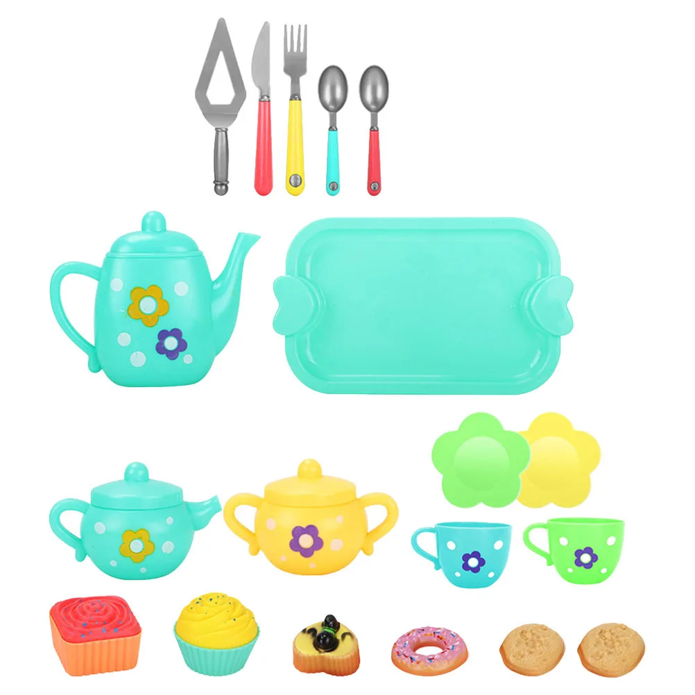 

1Set Simulation Tea Set for Kids Premium Mini Pretend Play Cup Pot Round Smooth Surface Easy Clean Decorative Room Desktop Use