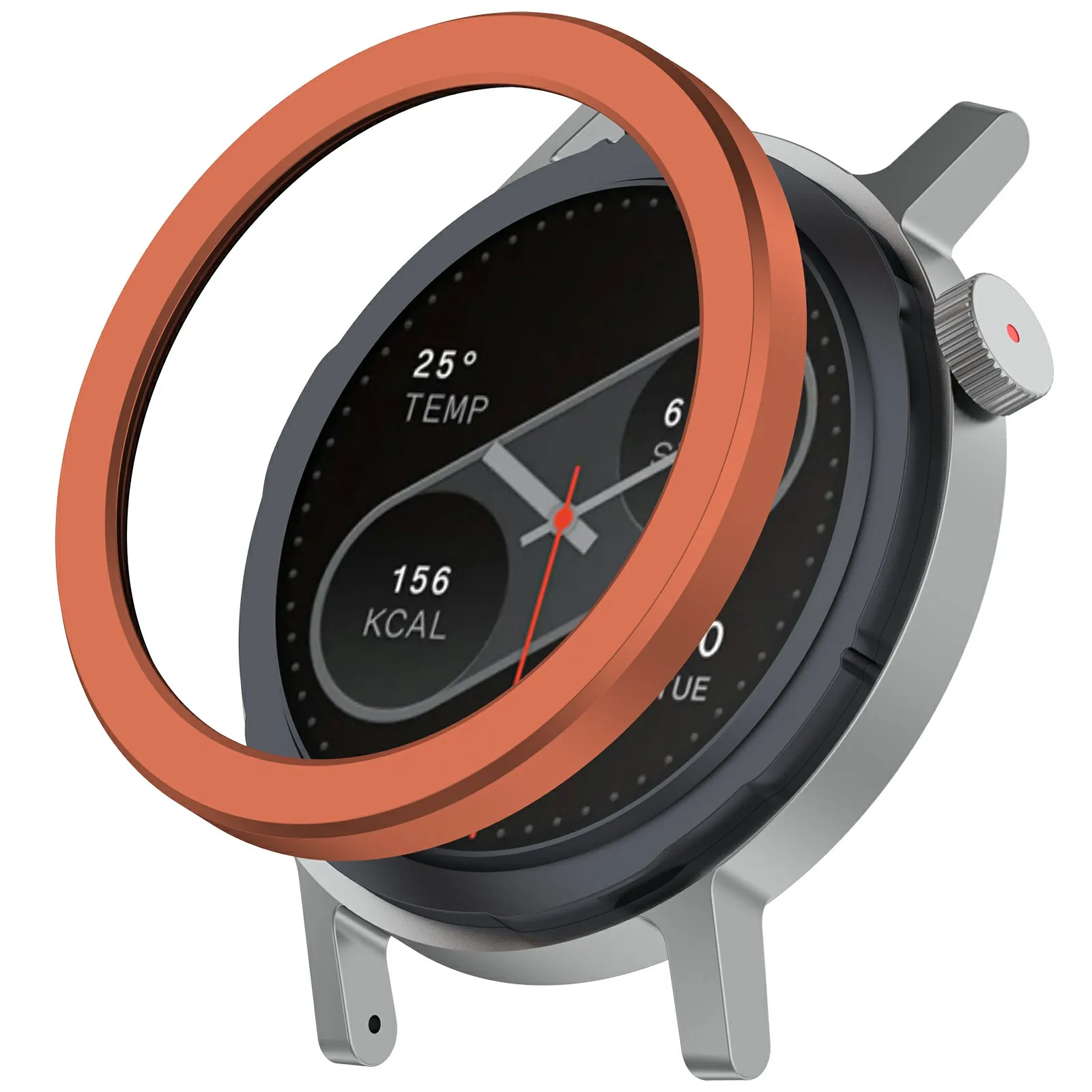 

For Nothing CMF Watch Pro 2 Metal Watch Bezel with Screen Protector Flat Design Smartwatch Ring - Orange