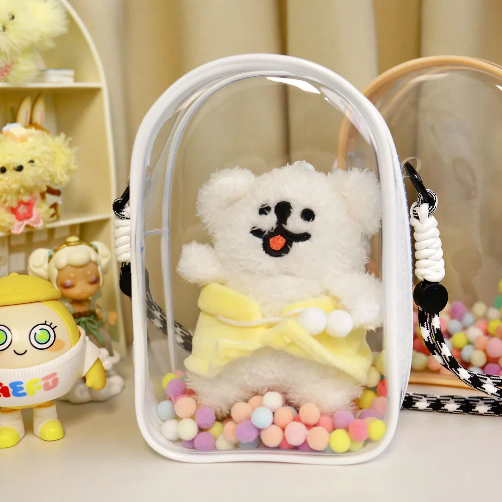 

1pc 18cm Mystery Box Storage Case Doll Organizer Box Square Plush Dolls Display Bag For Labubu Doll Accessories