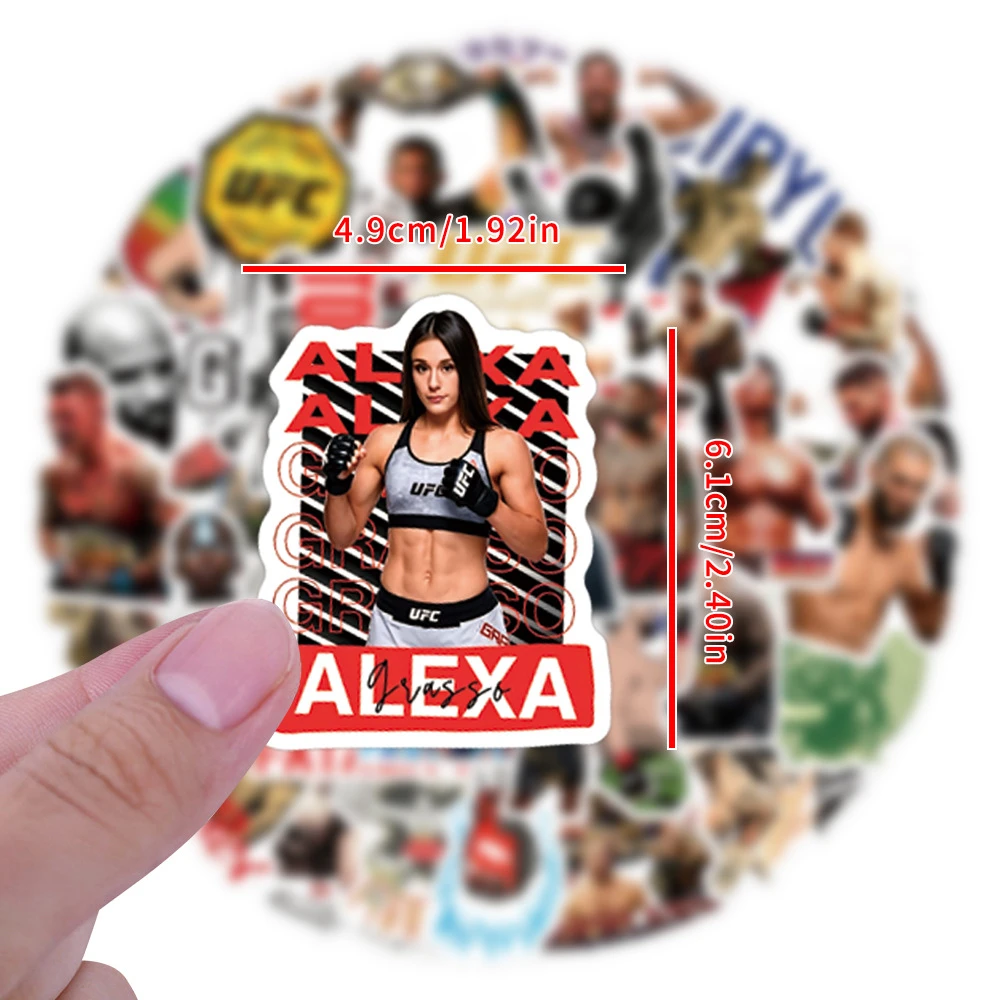 2027 New UFC Graffiti Sticker Decoration Water Cup Luggage Skateboard DIY Mobile Computer Decoration Waterproof Toy Sticker Gift