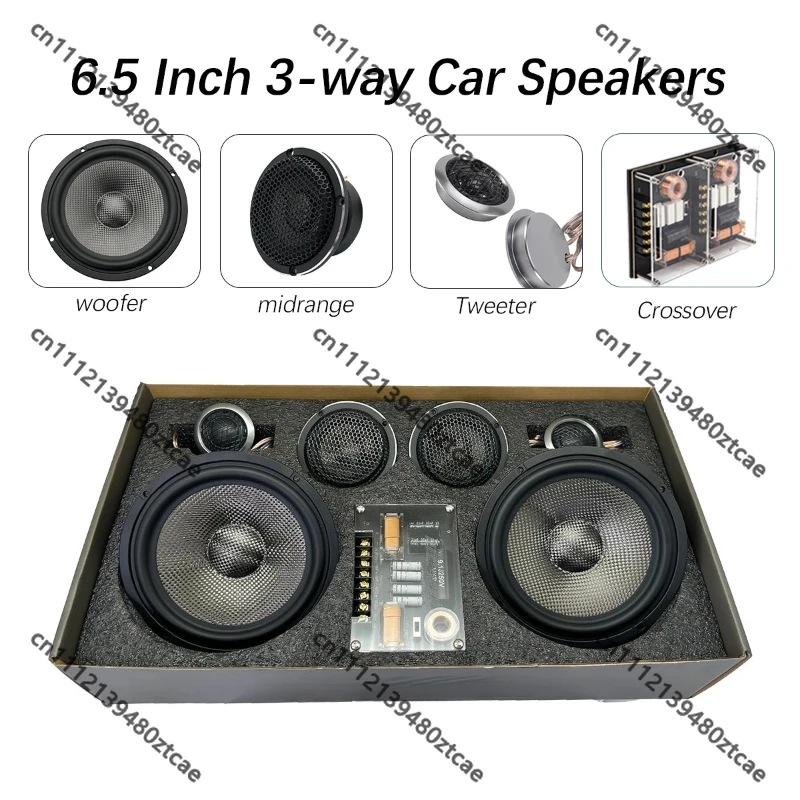 6.5 Inch 3 Way Component Coaxial Car Speaker Set, High Sound Quality Vehicle Audio System Full Range Car Stereo Speakers