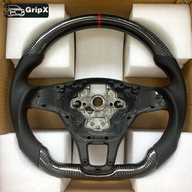 

Рулевое колесо из углеродного волокна для Volkswagen VW Golf MK7 TSI TDI, ручные автомобильные аксессуары, красно-синий возврат, чтобы правильный знак