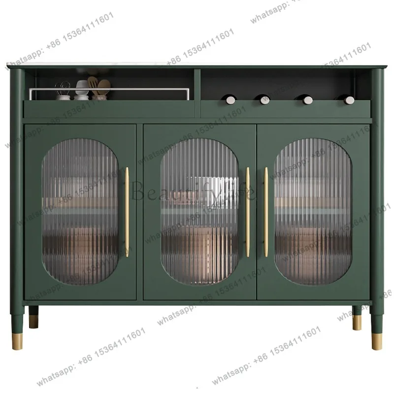 

Dustproof Glass Kitchen Cabinet Display Green Nordic Decoration Kitchen Cabinet Modern Narrow Szafka Kuchenna Furniture Home