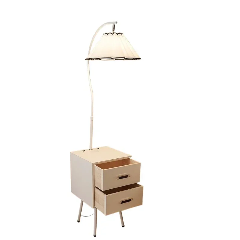 Solid wood bedside table pine cream white wind bedroom guest decoration sofa storage