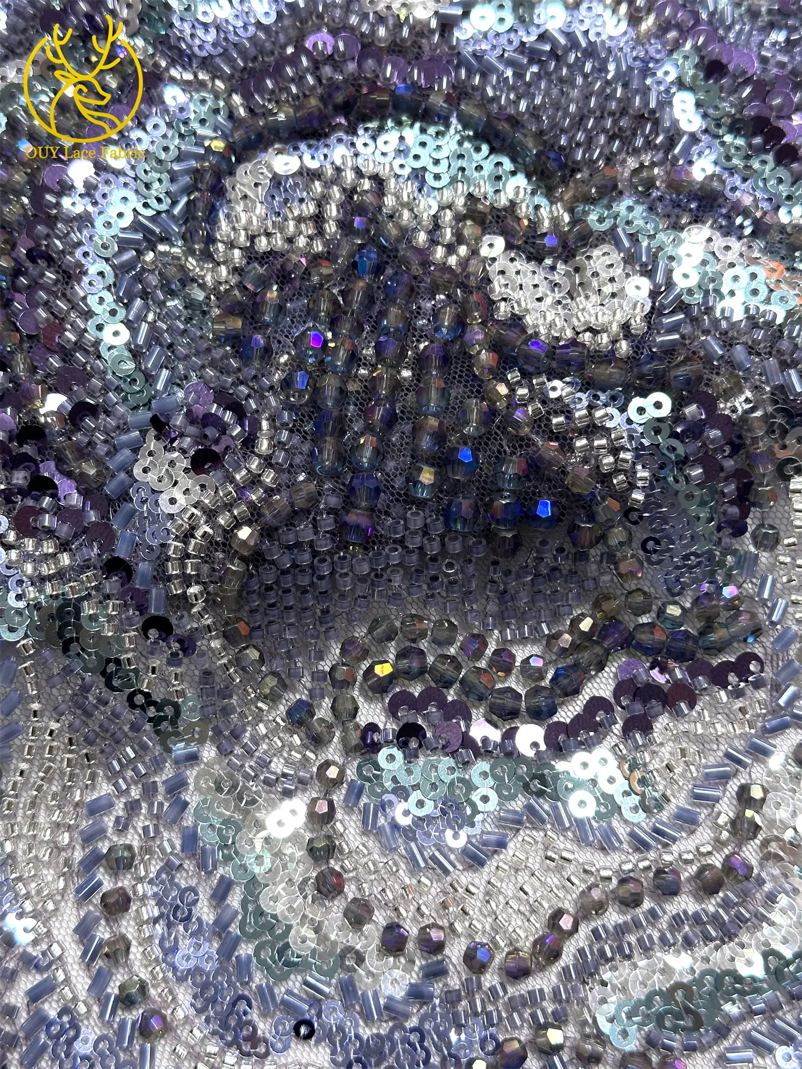 Afrikanischer Bräutigam Schwer Perlenverzierter Spitzenstoff 2026 Hochwertige Französische Nigerianische Pailletten-Spitze Brautkleid-Material – Detail 13