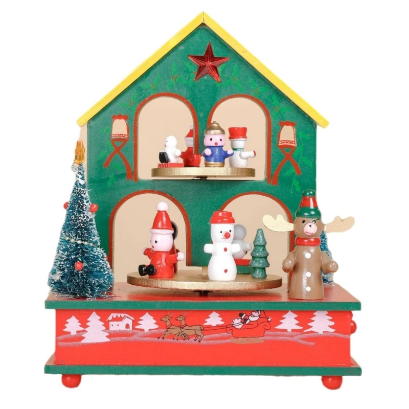 KX4B Charm Christmas Carousels Music Box Around Festival Tree for Friend Kids