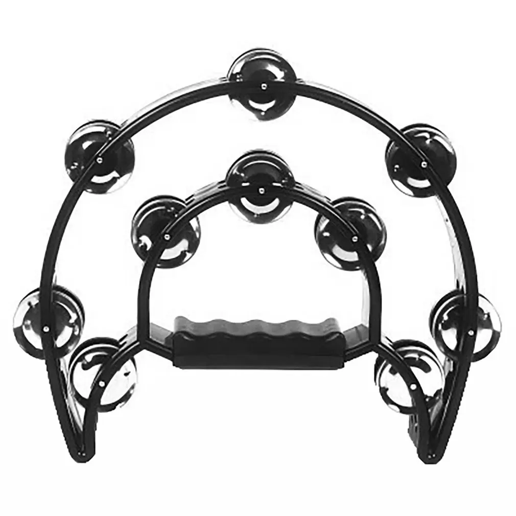Compact Double Half Moon Music Tambourine Percussion Tamborine Drum Durable for Kids Gifts