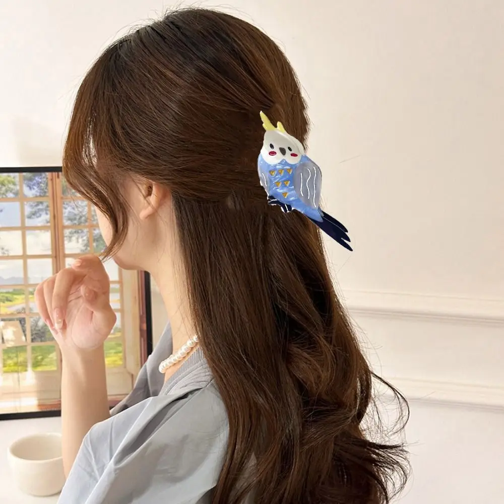 

Sweet Cute Cartoon Animal Shark Clip Creative Korean Style Acetic Acid Hair Claw Parrot Headwear Bird Hair Claw Travel