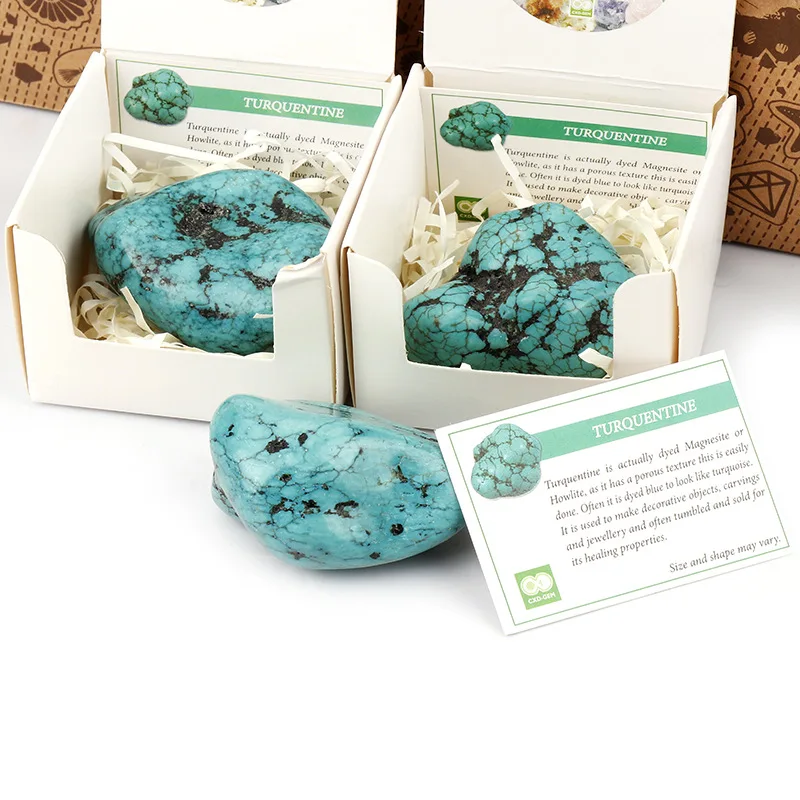 Blauer Howlite Türkis polierter Stein unregelmäßig getrommelter loser Edelstein zur Heilung von Reiki-Kristallen Mineral dekoration 1St