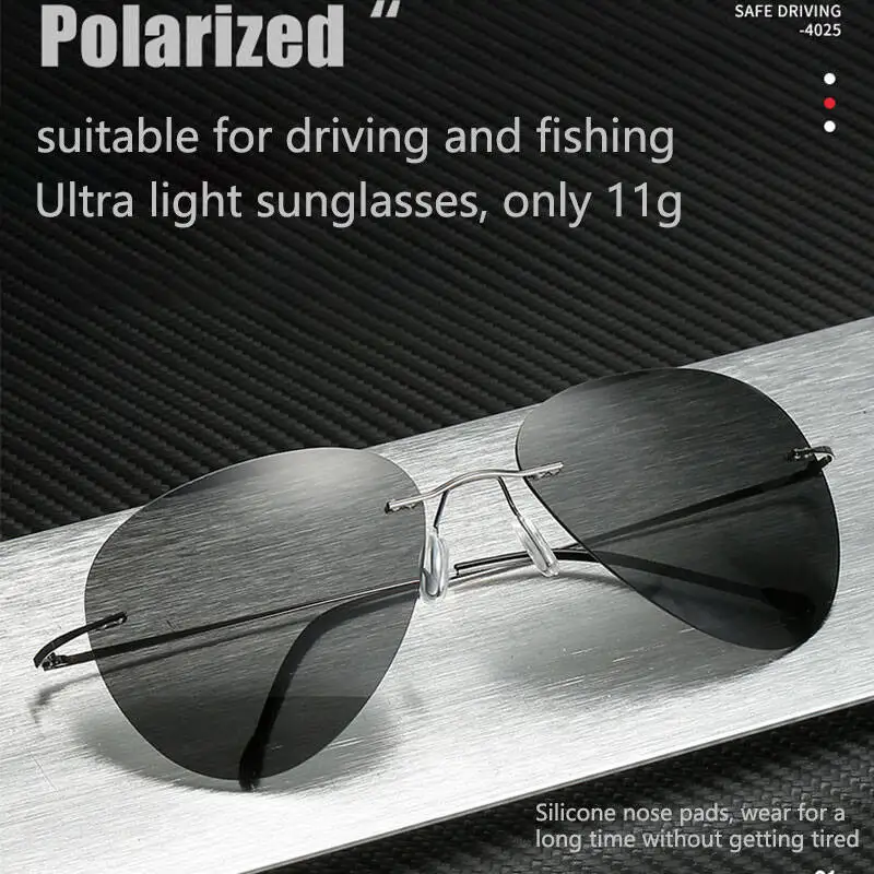BOYSEEN bez oprawek metalowe tytanowe spolaryzowane okulary mężczyźni duże okulary przeciwsłoneczne okulary fotochromowe okulary do jazdy Ultralight 11g