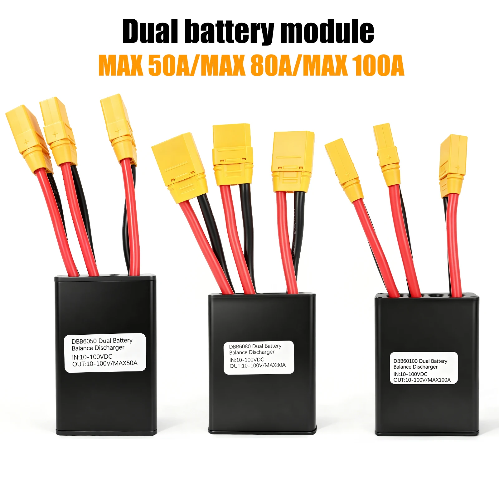 Ebike Dual Battery Balance Module XT90 Connection Adapter Dual Battery Discharge,Convertion Electric Bike 50A/80A/100A
