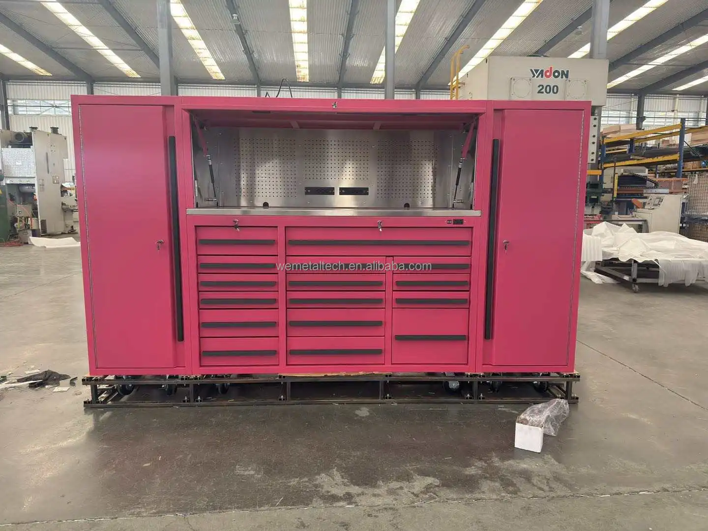 290*70*160cm Metal Tool Cabinet 19 Caster Green OEM  High Quality