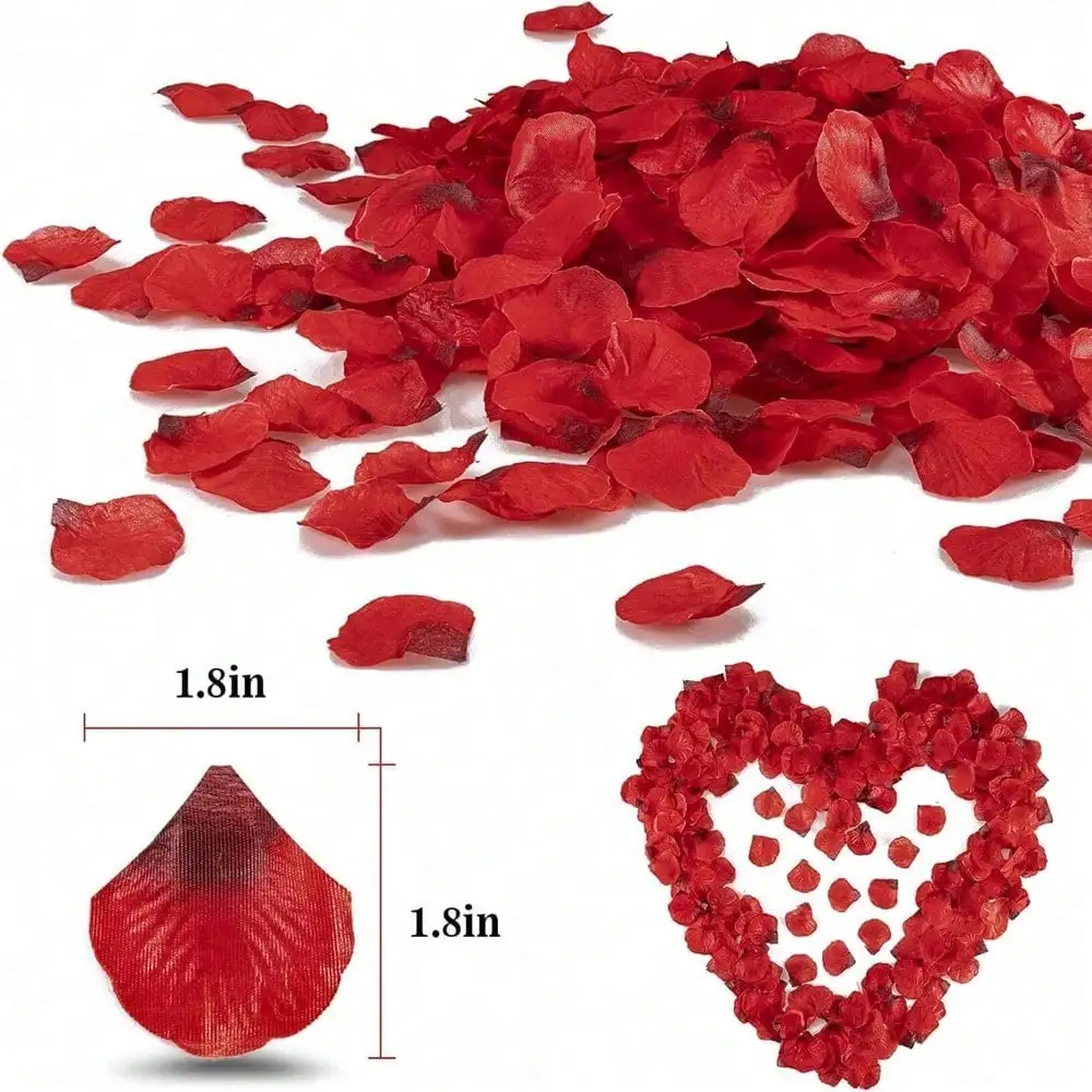 500/1000Pcs Artificial Rose Petals For Wedding Confession Decoration Valentine's Day Proposal Romantic Anniversary Room Decor