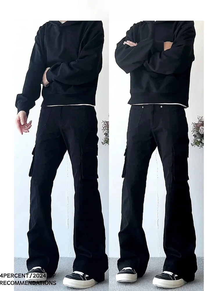 Cleanfit American Retro Multi ket Workwear Jeans Slimming High Rise Casual Pants Wide Leg Jeans mid Waist Spring Youth Trend