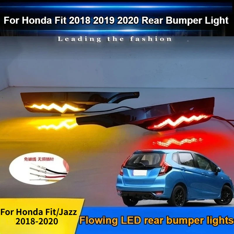 

Для Honda Fit/Jazz 2018 2019 2020: задний бамперный фонарь и задний габаритный фонарь, модифицированный светодиодный динамический навигационный стоп-сигнал