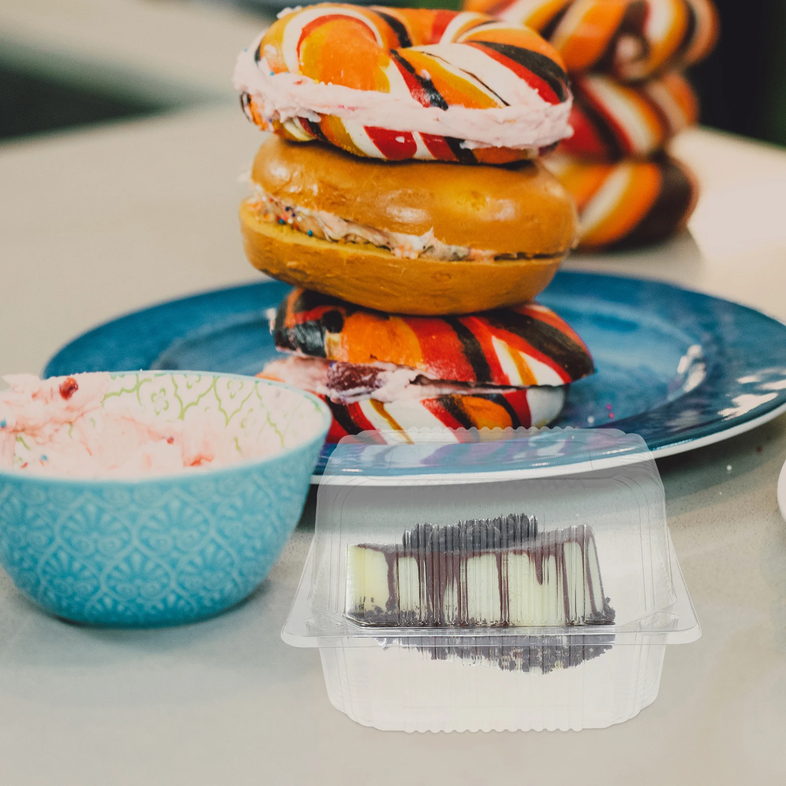 50 Uds. Contenedores transparentes para pasteles, Mini cajas para cupcakes, contenedores transparentes para postres, producción de precisión estable y confiable