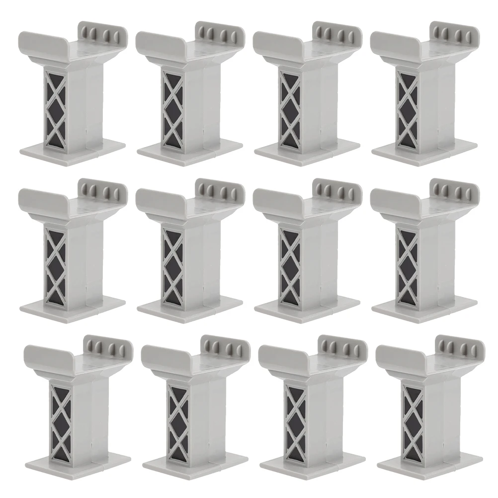 12pcs 기차 트랙 액세서리 고架 지지대 플라스틱 철도 교량 호환 장난감 트랙 지지대