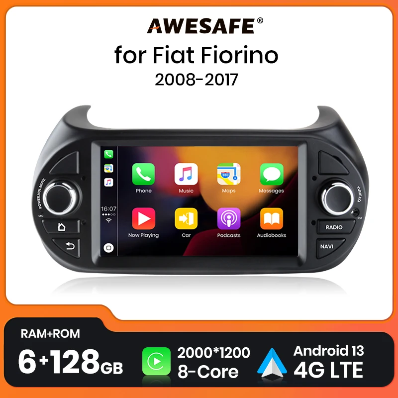 AWESAFE Android 12 Car Radio Player Fiat Fiorino,Citroen Nemo,Peugeot Bipper Multimedia GPS Navigation autoradio Wireless Carpla