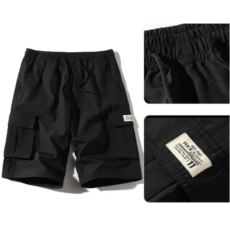 2025 Men's Multi Pocket Cargo pants Shorts, Casual Waist Drawstring Cargo Shorts For Summer, ropa hombre Shorts