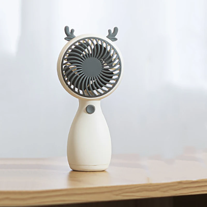 Ventilador Elétrico de Mão Bonito, Carregamento USB, Energia Eólica Portátil, Ultra-Silencioso, Mini Ventilador Multifunções