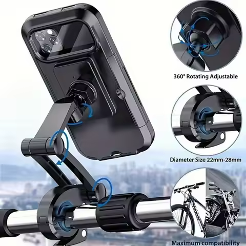 360&deg; Swivel Adjustable Motorcycle Cellphone Holder Universal Bicycle GPS Waterproof Motorcycle Bike Mobile Phone Holder Support