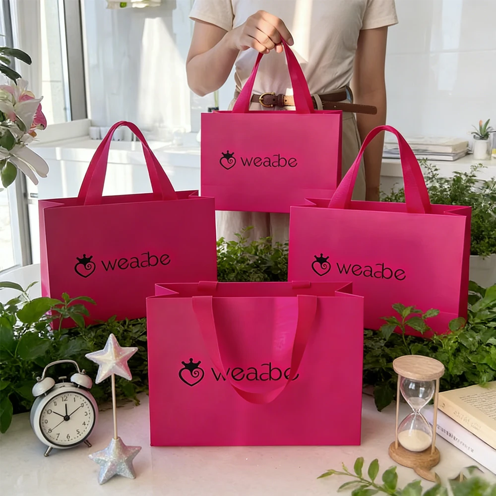 

Customize Personalized Logo Perfume Rose Gift Paper Tote Bags for Men's/Women's Cosmetic Jewelry Clothing Shoe Packaging Bag
