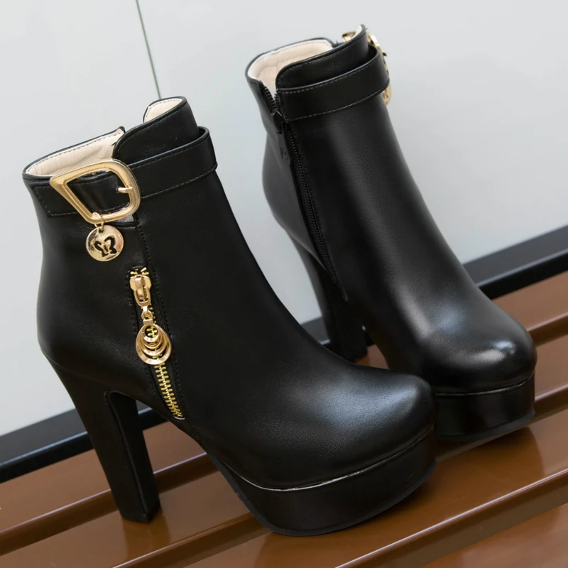 Fashion Ankle Boots For Women 2024 Autumn Winter High Heels Short Boot Female Platform Red Yellow White Party Shoes Large Size