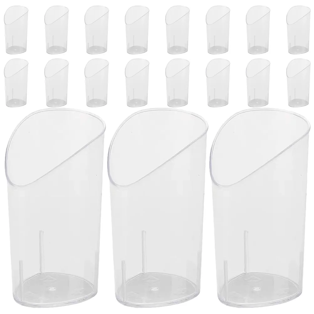 

30Pcs Disposable Mousse Cup Premium Plastic Dessert Cups Bevel Mouth Cylinder Design for Bar and Restaurant 80ml