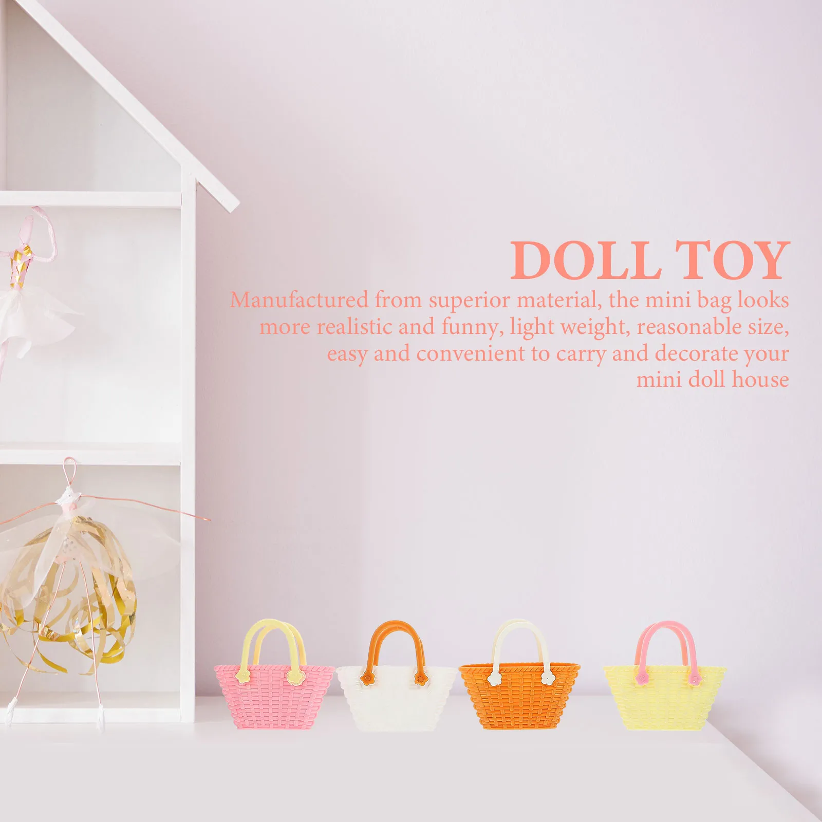 

12Pcs Girl Bag Accessories Lightweight Realistic Miniature Purse for Reborn Baby Accessories Dollhouse Decoration