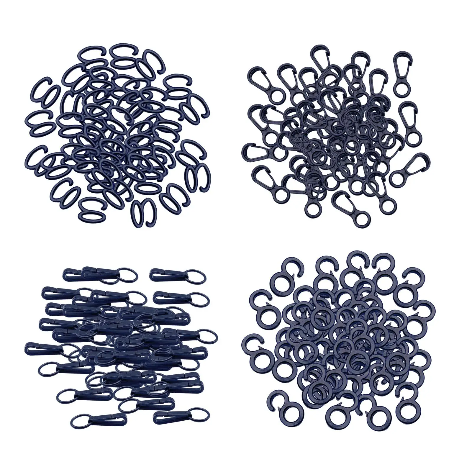 50x حبل مرن نهاية خطاطيف تعليق دش حلقات الستائر تركيبات قوية مقاطع معلقة لغرفة الغسيل المظلات قماش التخييم #2