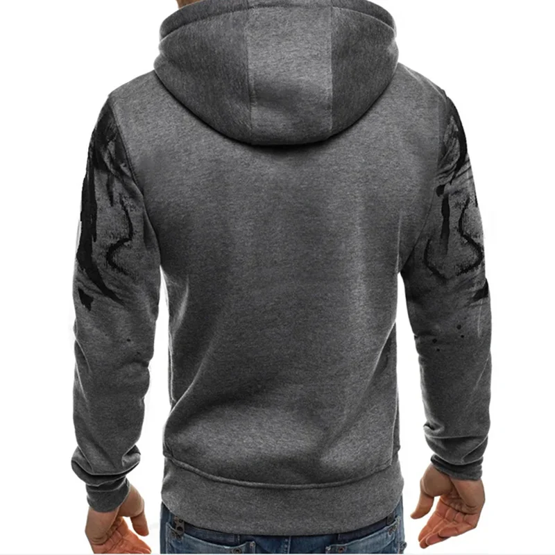 التدرج طباعة الرجال البلوز مقنعين البلوز ربيع الخريف اللياقة البدنية اليومية ملابس رياضية موضة هوديس غير رسمية ملابس فضفاضة