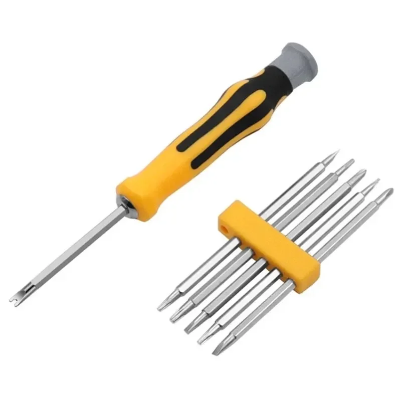 7 pçs/set chave de fenda bits à prova de violação segurança conjunto de bits magnéticos torx chave de fenda cabeça plana multi-função chave de fenda ferramenta de mão