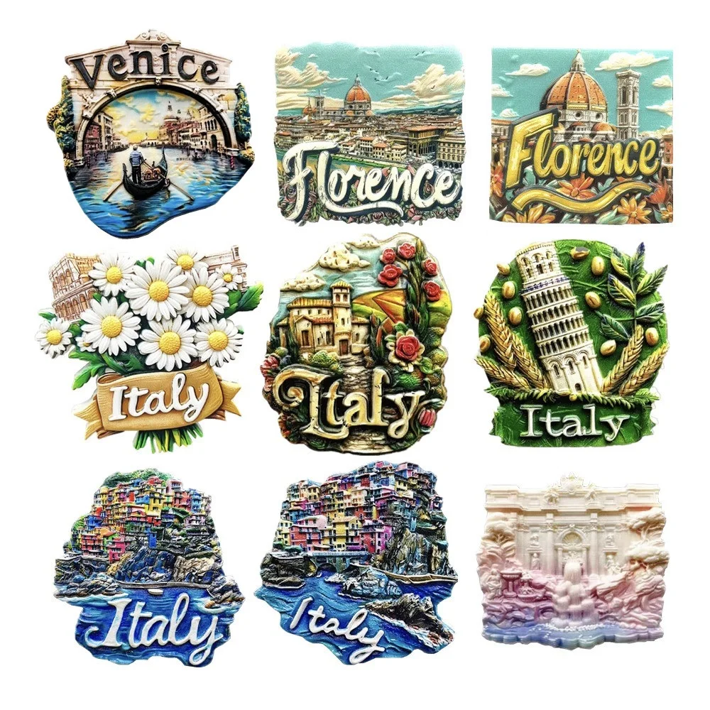 Europe Italy Florence Venice Resin 3D Fridge Magnets Tourism Souvenir Refrigerator Sticker Handicraft Gift Decoration