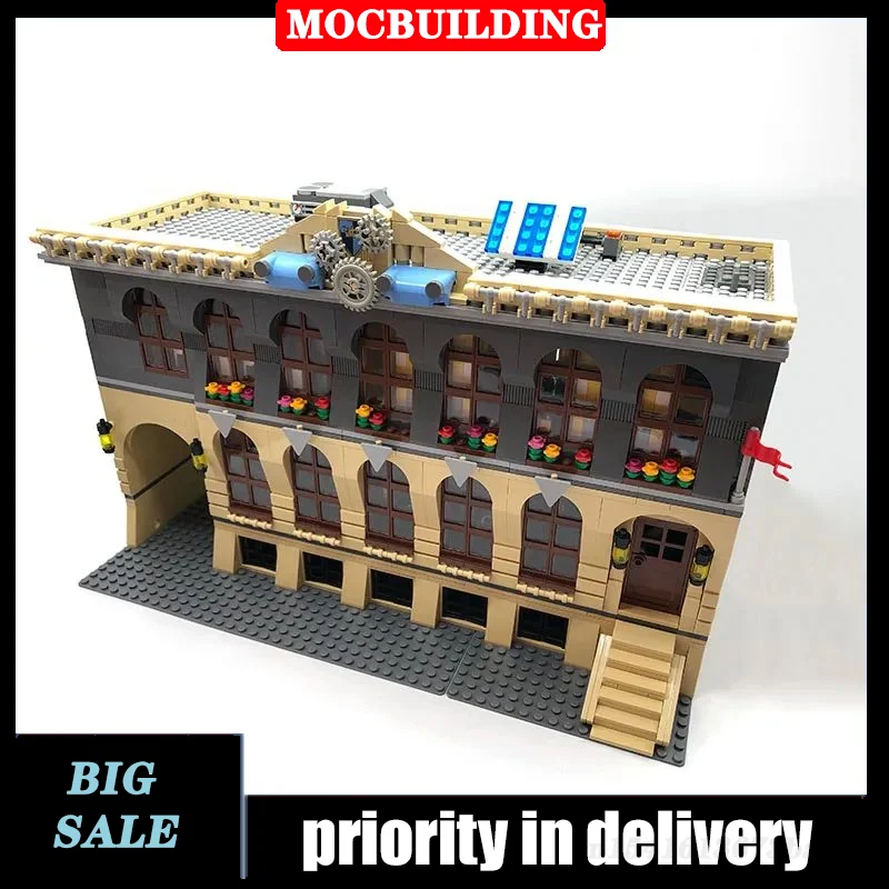 MOC City Street View Engine Factory Building Block Set Model Truck Factory Building Collection Series Toy Gifts