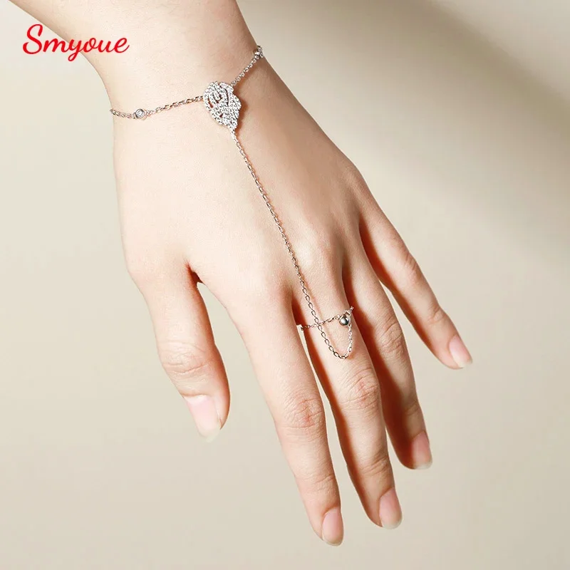 

Smyoue GRA Certified All Moissanite Bracelet for Women Sparkling Adjustable 14-19CM Sterling Silver 925 Jewelry Lab Diamond