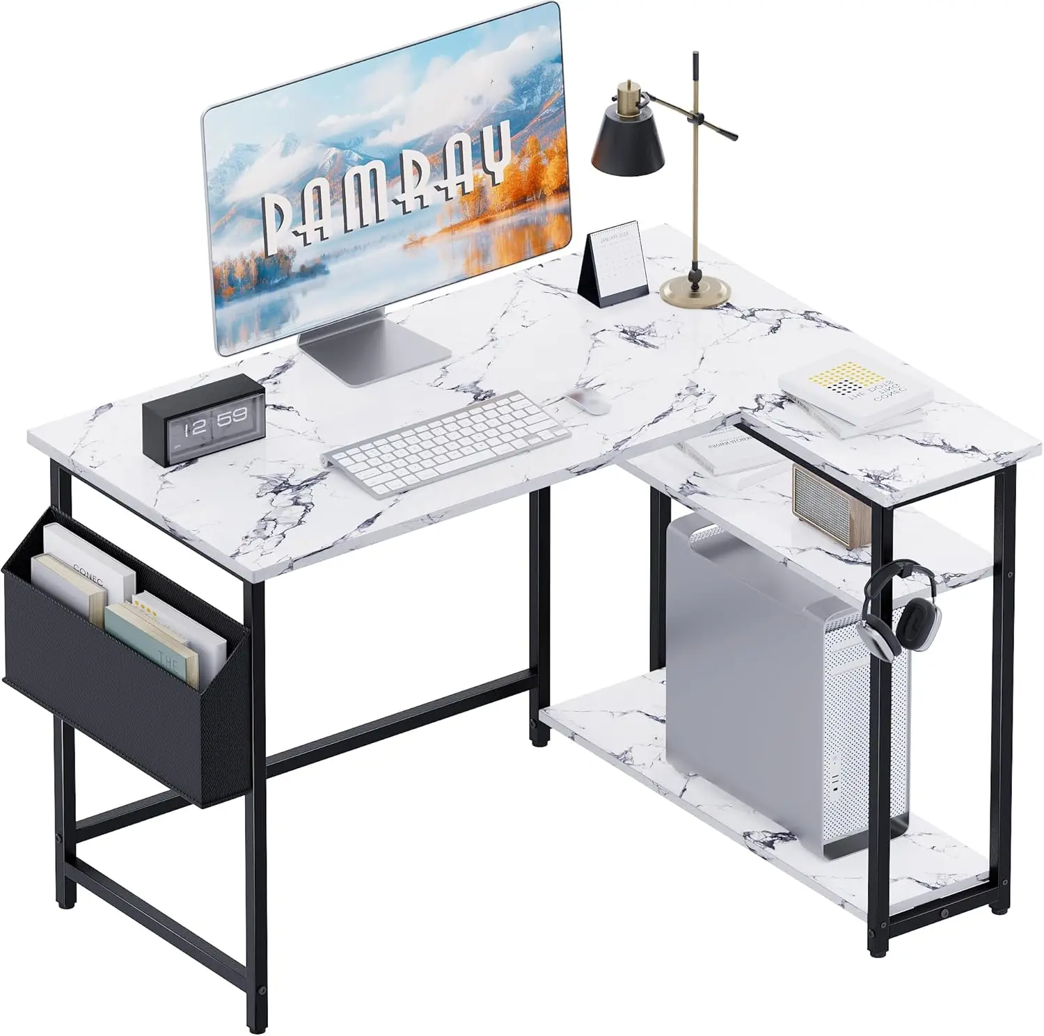 Computer Desk Wood 40 Inch Reversible All Seasons Black