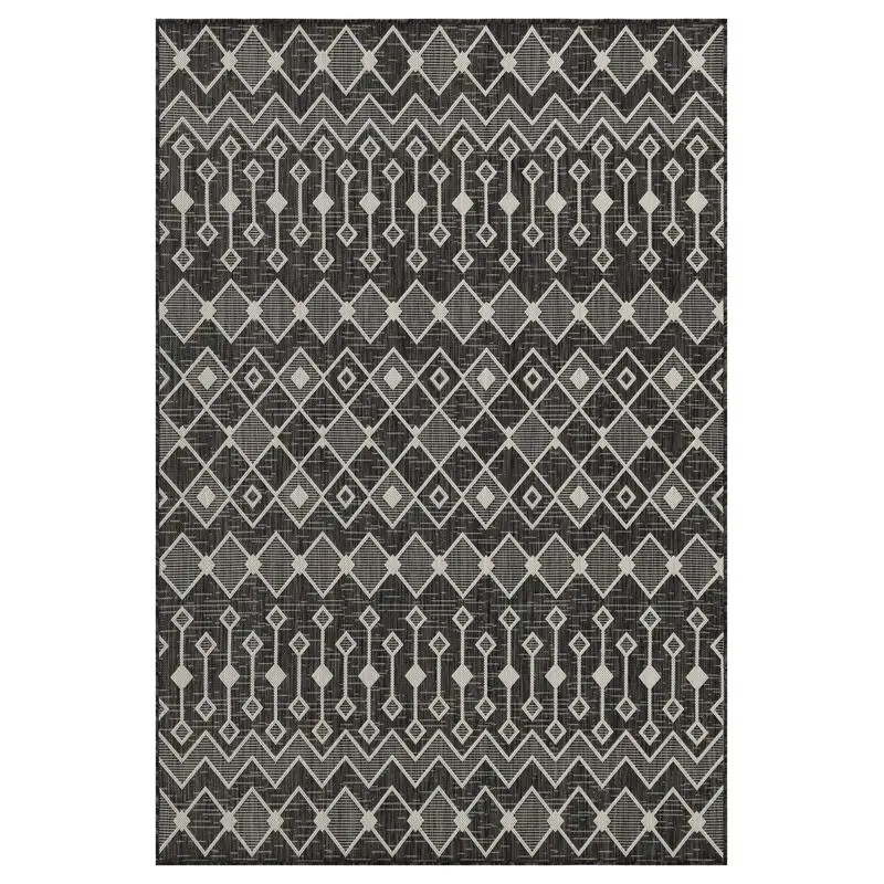 

Anthracite 5 ft. 3 in. x 7 ft. 3 in. Indoor Outdoor Area Rug