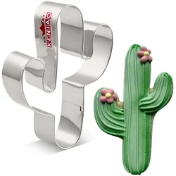 KENIAO Cactus Cookie Cutter - 9.6 CM - Tropical Planet Fondant Biscuit Bread Sandwich Mold - Stainless Steel